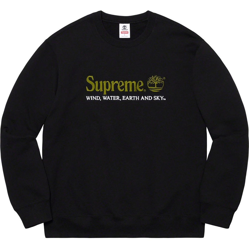 SUPREME TIMBERLAND BLACK CREWNECK Size L